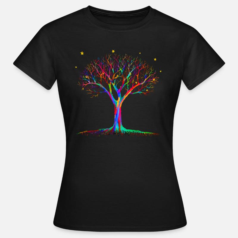 Magic Tree - Psychedelic Art - Women's T-Shirt - black