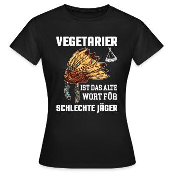 Anti végétarien Viande de mangeur de viande végétarienne - T-shirt Femme - noir - Devant - AI Model Female 172 dark (172cm)