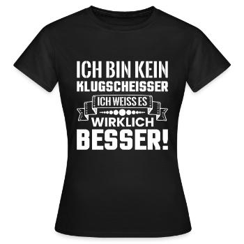 Klugscheißer - Frauen T-Shirt - Schwarz - Vorne - AI Model Female 172 dark (172cm)