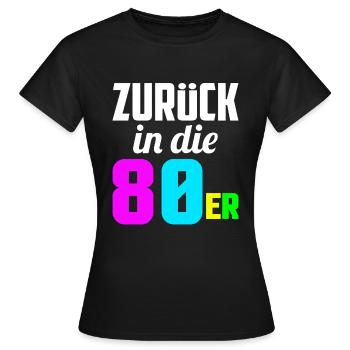 80s Eighties - Women's T-Shirt - black - Front - AI Model Female 172 dark (172cm)