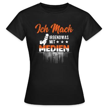 Quelque chose avec la profession des médias - T-shirt Femme - noir - Devant - AI Model Female 172 dark (172cm)