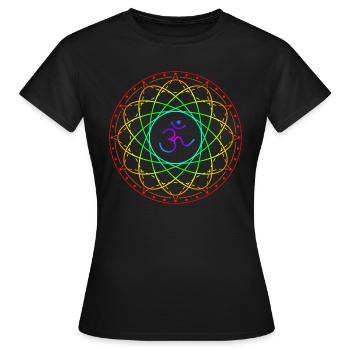 Géométrie sacrée avec symbole Om - T-shirt Femme - noir - Devant - AI Model Female 172 dark (172cm)