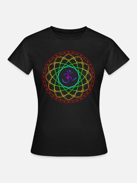 Sacred geometry with Om symbol - Women's T-Shirt - black