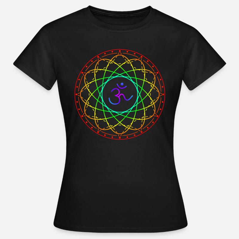 Geometria sacra con il simbolo Om - Maglietta da donna - nero