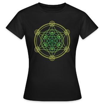 Merkaba Sacred Geometry - Women's T-Shirt - black - Front - AI Model Female 172 dark (172cm)