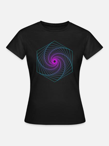 Heilige Geometrie Spiralle - Frauen T-Shirt - Schwarz