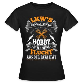 Trucker LKW Fahrer Fernfahrer Brummi Geschenk - Frauen T-Shirt - Schwarz - Vorne - AI Model Female 172 dark (172cm)