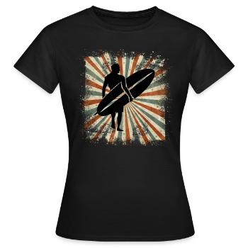 Surfing - Frauen T-Shirt - Schwarz - Vorne - AI Model Female 172 dark (172cm)