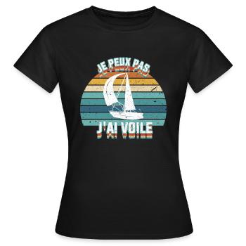 Je peux pas j'ai voile - T-shirt Femme - noir - Devant - AI Model Female 172 dark (172cm)