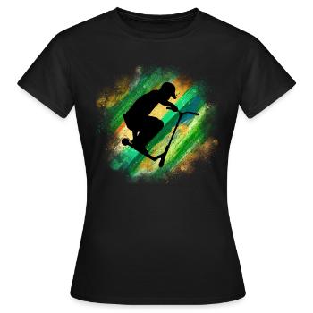 trottinette freestyle - T-shirt Femme - noir - Devant - AI Model Female 172 dark (172cm)