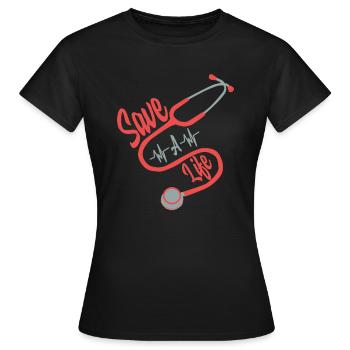 Nurse Stethoscope Gift - Women's T-Shirt - black - Front - AI Model Female 172 dark (172cm)