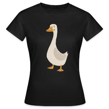 Gans (derpy) - Frauen T-Shirt - Schwarz - Vorne - AI Model Female 172 dark (172cm)