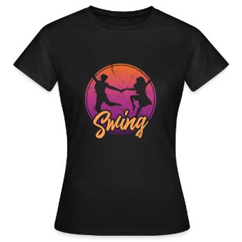 Swing - Frauen T-Shirt - Schwarz - Vorne - AI Model Female 172 dark (172cm)