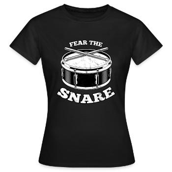 Snare Drum Drums Drum - Women's T-Shirt - black - Front - AI Model Female 172 dark (172cm)