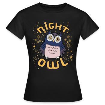 night owl - Women's T-Shirt - black - Front - AI Model Female 172 dark (172cm)
