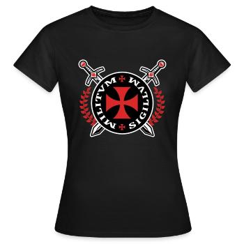 Crusader Templar Emblem Knights Templar Knight - T-shirt Femme - noir - Devant - AI Model Female 172 dark (172cm)