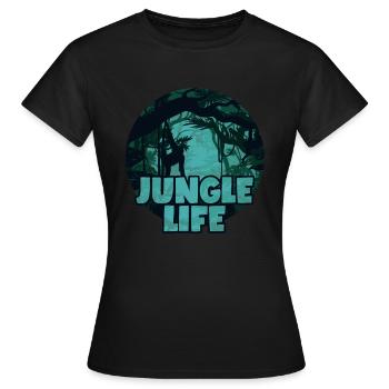 Jungle Life forêt tropicale jungle forêt tropicale - T-shirt Femme - noir - Devant - AI Model Female 172 dark (172cm)