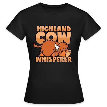 Chuchoteur de bétail des Highlands - T-shirt Femme - noir - Devant - AI Model Female 172 dark (172cm)