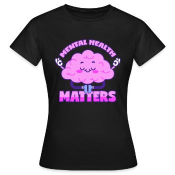 Santé mentale Thérapie psychique Cerveau - T-shirt Femme - noir - Devant - AI Model Female 172 dark (172cm)