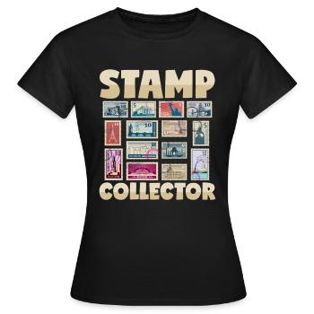 Briefmarkensammler Frankierte Briefe Post - Frauen T-Shirt - Schwarz - Vorne - AI Model Female 172 dark (172cm)
