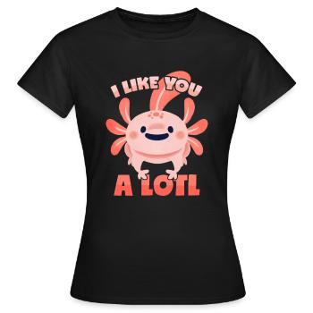 Jeux de mots Axolotl - T-shirt Femme - noir - Devant - AI Model Female 172 dark (172cm)