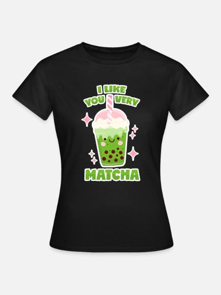 Matcha Bubble Tea - Frauen T-Shirt - Schwarz