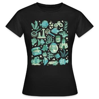Aquarium - T-shirt Femme - noir - Devant - AI Model Female 172 dark (172cm)
