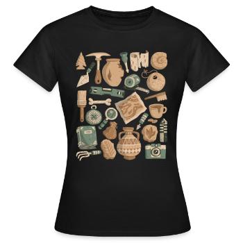 Archaeology - Women's T-Shirt - black - Front - AI Model Female 172 dark (172cm)