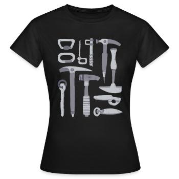 Matériel d’alpinisme - T-shirt Femme - noir - Devant - AI Model Female 172 dark (172cm)