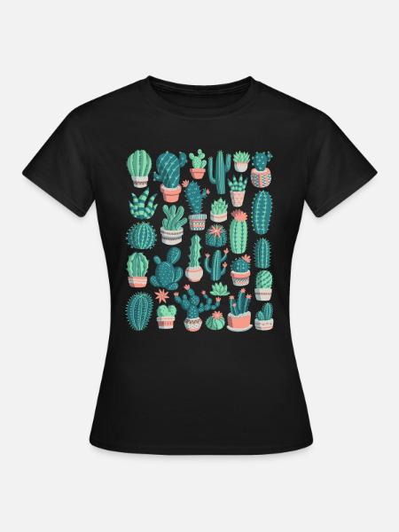 Kakteen - Frauen T-Shirt - Schwarz