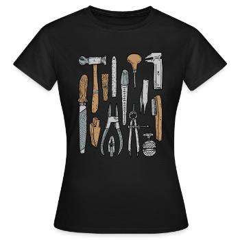 Goldschmied Werkzeug - Frauen T-Shirt - Schwarz - Vorne - AI Model Female 172 dark (172cm)