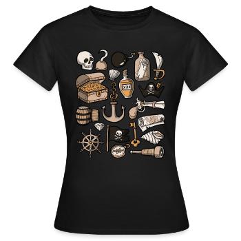 Pirates - T-shirt Femme - noir - Devant - AI Model Female 172 dark (172cm)