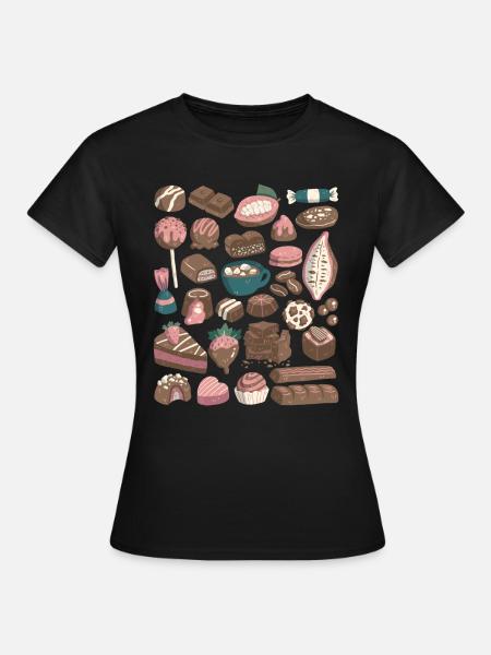 Schokolade - Kakao, Pralinen, Schoko - Frauen T-Shirt - Schwarz