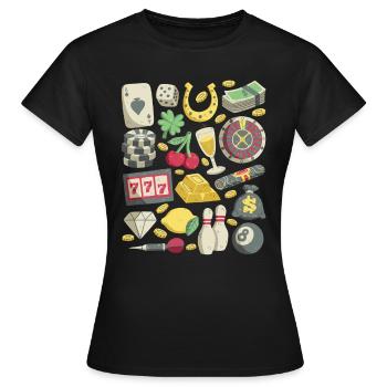 Casino - Frauen T-Shirt - Schwarz - Vorne - AI Model Female 172 dark (172cm)