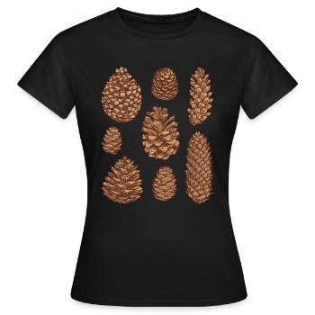 Cones pine cones pine cones spruce cones - Women's T-Shirt - black - Front - AI Model Female 172 dark (172cm)