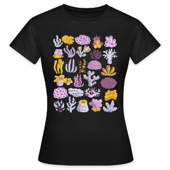 Coral Doodle Récif corallien Récif d’eau de mer - T-shirt Femme - noir - Devant - AI Model Female 172 dark (172cm)