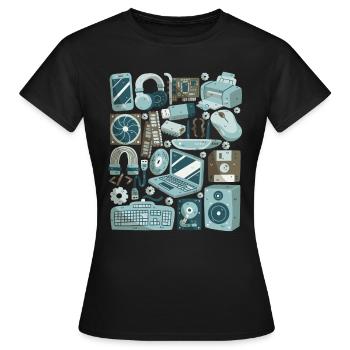 Ordinateur - T-shirt Femme - noir - Devant - AI Model Female 172 dark (172cm)