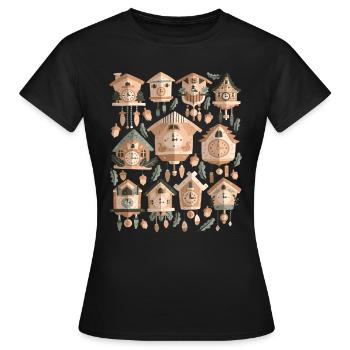 Horloges à coucou - T-shirt Femme - noir - Devant - AI Model Female 172 dark (172cm)