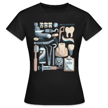 Zahnarzt - Frauen T-Shirt - Schwarz - Vorne - AI Model Female 172 dark (172cm)