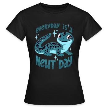 Newt Saying: "Everyday Is A Newt Day" - Women's T-Shirt - black - Front - AI Model Female 172 dark (172cm)