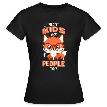 Renard timide - T-shirt Femme - noir - Devant - AI Model Female 172 dark (172cm)