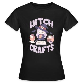 Hexerei ist, wenn die Hexe bastelt - Frauen T-Shirt - Schwarz - Vorne - AI Model Female 172 dark (172cm)