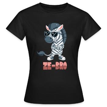 Zebra-Wortwitz - Frauen T-Shirt - Schwarz - Vorne - AI Model Female 172 dark (172cm)