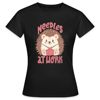 Needles at work - Women's T-Shirt - black - Front - AI Model Female 172 dark (172cm)
