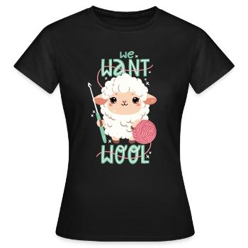 Nous voulons de la laine - T-shirt Femme - noir - Devant - AI Model Female 172 dark (172cm)