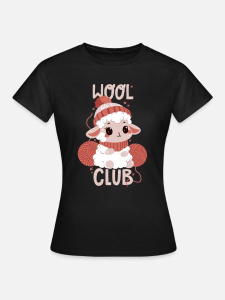 Wolle-Club - Frauen T-Shirt - Schwarz