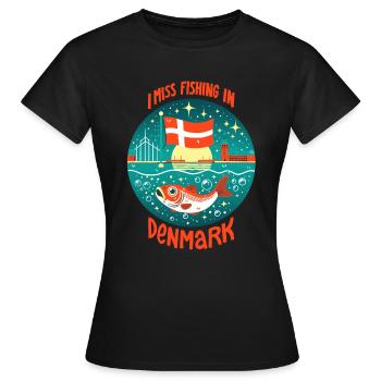 Pêche au Danemark - T-shirt Femme - noir - Devant - AI Model Female 172 dark (172cm)