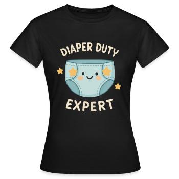 Windelwechsel-Profi - Frauen T-Shirt - Schwarz - Vorne - AI Model Female 172 dark (172cm)