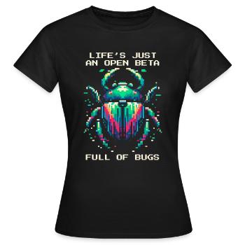 Bug Life Beta Bugs Retro Pixel Art Humor Gaming - Women's T-Shirt - black - Front - AI Model Female 172 dark (172cm)