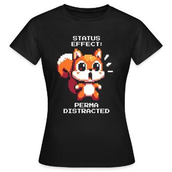 Ablenkungsstatus: Dauerhaft | ADHS Reizchaos - Frauen T-Shirt - Schwarz - Vorne - AI Model Female 172 dark (172cm)